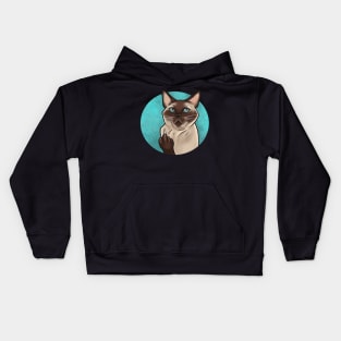 brutal Siamese cat, showing a claw Kids Hoodie